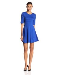 Eight Sixty Ponte Pintuck Fit And Flare Dress