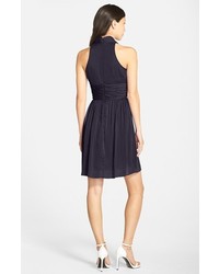 Andrew Marc Marc New York By Chiffon Halter Fit Flare Dress