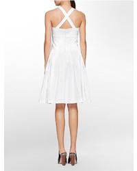 Calvin Klein Solid Fit Flare Strappy Dress
