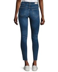 AG Jeans Ag Farrah High Rise Pintuck Step Hem Skinny Jeans
