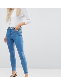 Asos Petite Asos Design Petite Ridley High Waist Skinny Jeans In Light Wash