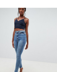 Asos Tall Asos Design Tall Ridley High Waist Skinny Jeans In Extreme Mid Wash