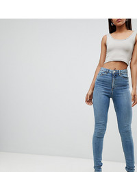Asos Tall Asos Design Tall Ridley High Waist Skinny Jeans In Pretty Mid Stonewash Blue