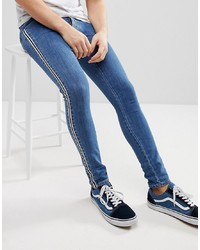 ASOS DESIGN Asos Extreme Super Skinny Jeans In Mid Wash Blue With
