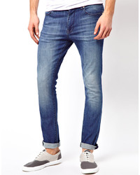 Asos Super Skinny Jeans In Washed Blue
