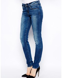 Asos Supersoft Skinny Jeans In Vintage Blue