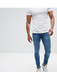 ASOS DESIGN Asos Tall Extreme Super Skinny Jeans In Mid Blue