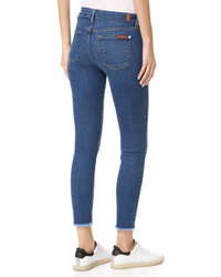 7 For All Mankind B Ankle Skinny Jeans With Raw Hem