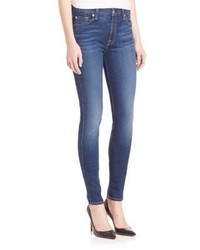7 For All Mankind B Skinny Contrast Squiggle Jeans