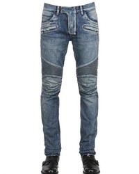 Balmain 18cm Painted Denim Biker Jeans, $1,321 | LUISAVIAROMA | Lookastic
