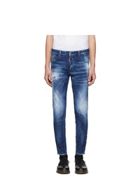 DSQUARED2 Blue Army Fade Wash Skinny Dan Jeans