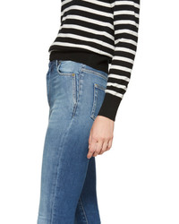 Saint Laurent Blue High Waist Skinny Jeans