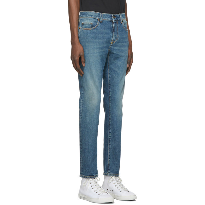 Saint Laurent Blue Skinny 5 Pocket Jeans, $386 | SSENSE | Lookastic