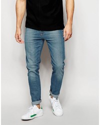 Asos Brand Skinny Jeans In Mid Wash