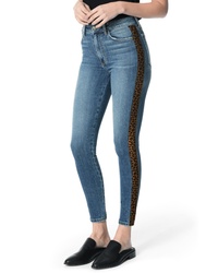 Joe's Charlie Leopard Stripe High Waist Ankle Skinny Jeans
