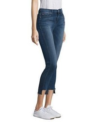 Hudson Colette Mid Rise Step Hem Skinny Jeans