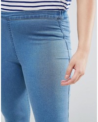 Asos Curve Curve Pull On Jegging In Maisy Mid Wash Blue