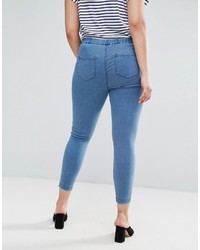Asos Curve Curve Pull On Jegging In Maisy Mid Wash Blue