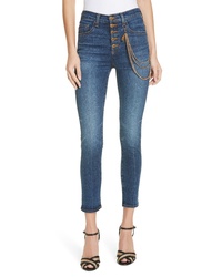 Veronica Beard Debbie Chain Detail Skinny Jeans