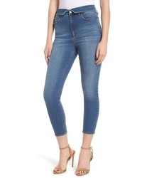 Tinsel Foldover Waist Crop Skinny Jeans
