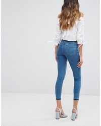Miss Selfridge Frayed Hem Skinny Jeans