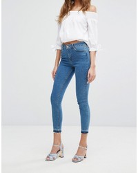 Miss Selfridge Frayed Hem Skinny Jeans