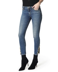 Joe's Icon Embellished Slit Ankle Skinny Jeans