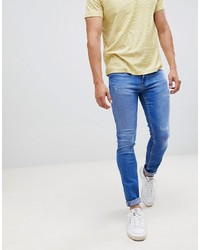 Burton Menswear Jeans In Skinny Fit In Mid Blue Wash