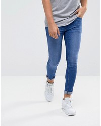DML Jeans Super Skinny Spray On Jeans In Mid Blue