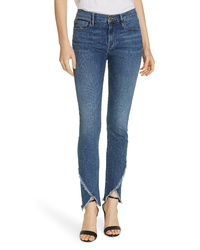 Frame Le Skinny De Jeanne Asymmetrical Hem Jeans