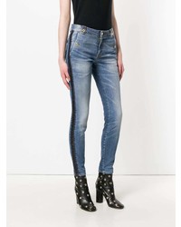 Just Cavalli Leather Stripe Detail Jeans