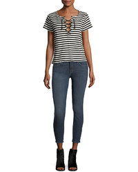 Mother Looker Crop Mid Rise Skinny Jeans