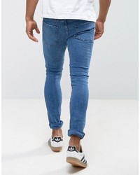 Mango Man Skinny Jeans In Mid Wash