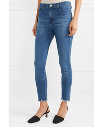 J Brand Maria Frayed High Rise Skinny Jeans