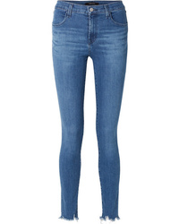 J Brand Maria Frayed High Rise Skinny Jeans