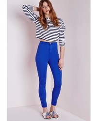 Missguided Jessica Super High Waisted Skinny Jeans Blue