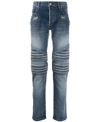 Balmain Monogram Detail Slim Fit Jeans