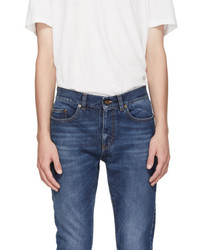 Saint Laurent Navy Low Waisted Skinny Jeans