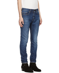 Saint Laurent Navy Low Waisted Skinny Jeans