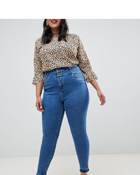 New Look Plus New Look Curve Skinny Jeans With Raw Hem