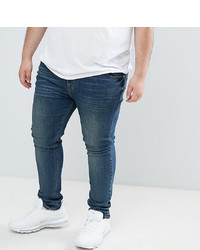 ASOS DESIGN Plus Super Skinny Jeans In Dark Blue Wash