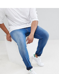 ASOS DESIGN Plus Super Spray On Jeans In Mid Blue