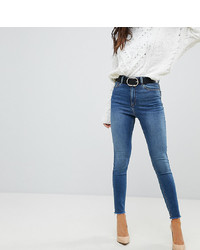 ASOS DESIGN Ridley High Waist Skinny Jeans In Bright Blue Wash