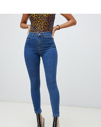 ASOS DESIGN Ridley High Waist Skinny Jeans In Flat Blue Wash