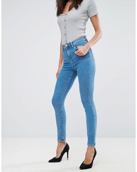 ASOS DESIGN Ridley High Waist Skinny Jeans In Light Wash