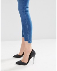 Asos Ridley Skinny Jeans In Akira Bright Wash With Stepped Hem