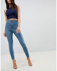 ASOS DESIGN Rivington High Waisted Jeggings In Mid Wash