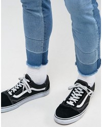 Asos Skinny Ankle Grazer Jeans In Mid Wash