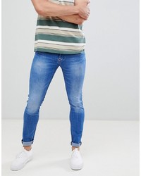 Celio Skinny Fit Jeans In Mid Blue