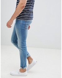 Produkt Skinny Fit Jeans In Washed Blue Denim